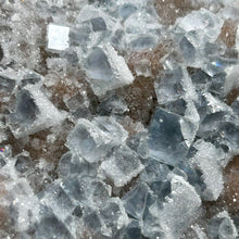 Load image into Gallery viewer, Frosted Blue Fluorite Plate – Natural Cubic Fluorite Crystal Cluster for Home Decor and Mineral Collection
