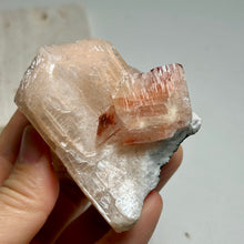 Load image into Gallery viewer, Pink Mangano Calcite with Red-Banded Calcite — Rare Bladed Calcite Cluster from Hunan, China
