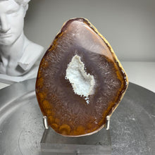 Load image into Gallery viewer, Top quality - brown color Brazilian agate geode with druzy in the middle
