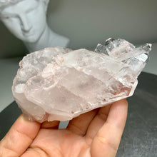 Load image into Gallery viewer, High quality- pink lemurian faden quartz cluster from Colombia
