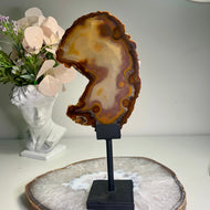 High quality - agate slice with stand from Brazil