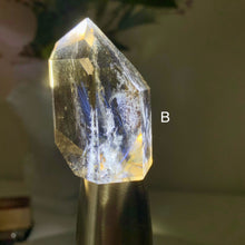 Load image into Gallery viewer, Blue Needle Smoky Quartz Tower – High Clarity Brazilian Crystal with Blue Light Inclusions
