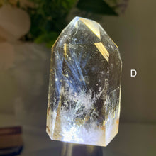 Load image into Gallery viewer, Blue Needle Smoky Quartz Tower – High Clarity Brazilian Crystal with Blue Light Inclusions
