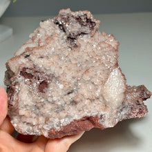 Load image into Gallery viewer, Pink Calcite Crystal Cluster on Stand – Natural Decor
