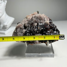 Load image into Gallery viewer, Large Garnet on Pink Quartz Druzy Cluster – Deep Red Natural Crystal Specimen for Home Decor and Mineral Collection
