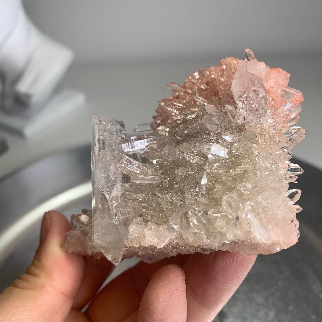 Top quality - sparkling pink Himalayan quartz cluster