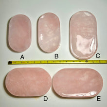 Load image into Gallery viewer, Rose Quartz Tray, Natural Crystal Charging Plate, Pink Crystal Jewelry Tray, Gemstone Trinket Dish, Crystal Display Decor
