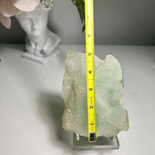 Load image into Gallery viewer, Green fluorite specimen covered with natural druzy quartz- sugar fluorite
