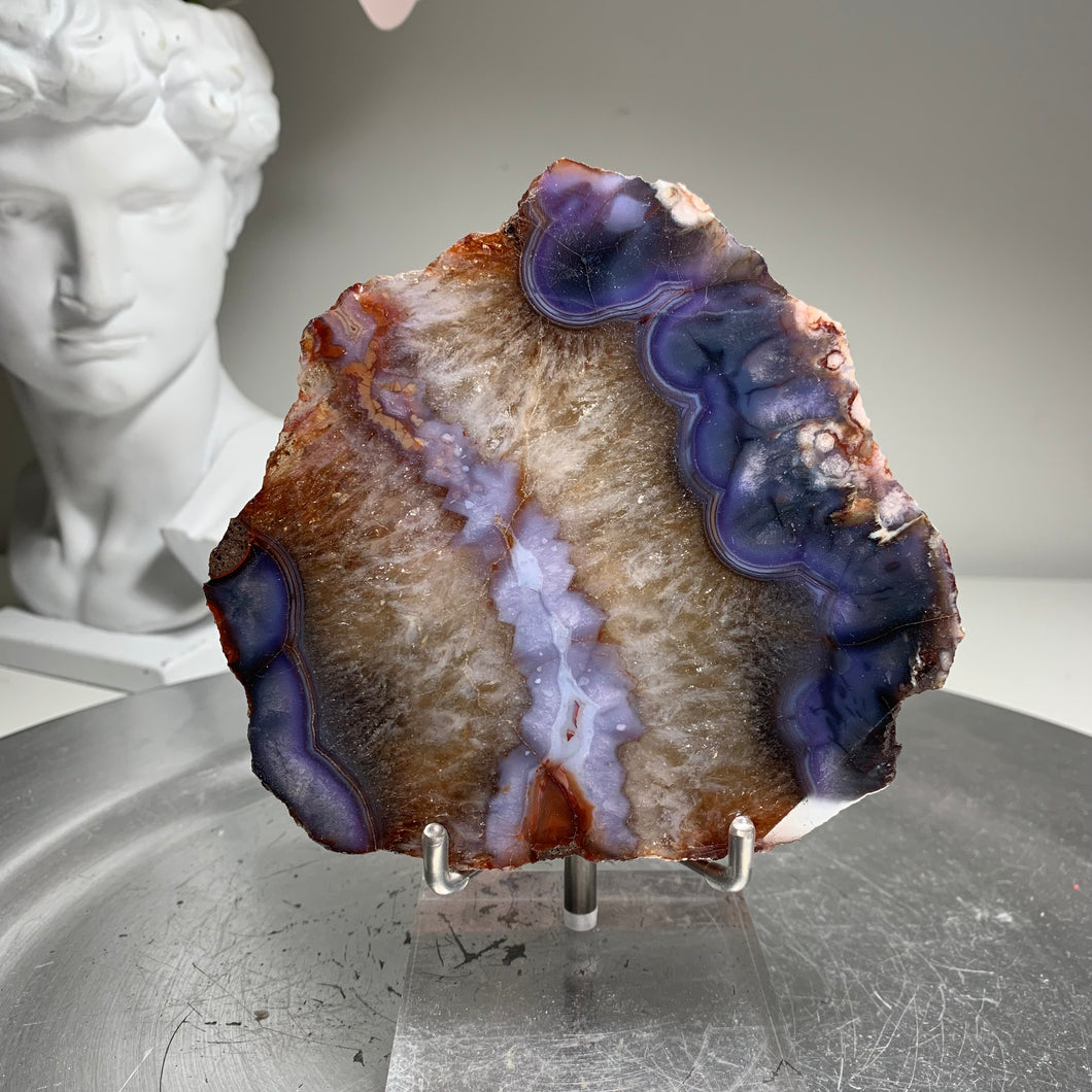 Top quality - blue flower agate slab/slice (natural color)