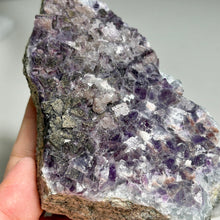 Load image into Gallery viewer, Xianghualing blue purple fluorite with sparkling pyrite surface

