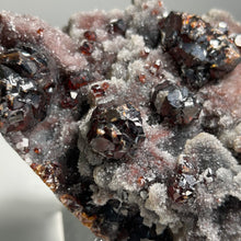 Load image into Gallery viewer, Rare - heart shape Red Garnet on Pink Dolomite Crystal Cluster — Sparkling Natural Mineral Specimen for Home Decor and Collection
