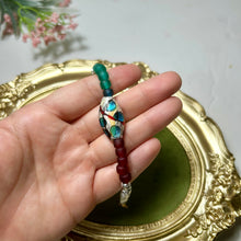 Load image into Gallery viewer, Ocean Mosaic Lampwork Glass Bracelet, Handmade Beaded Bracelet, Sea Glass Inspired Jewelry, Czech Glass Bracelet, Artisan Gift for Her
