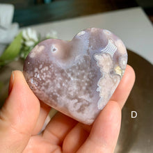 Load image into Gallery viewer, High quality - pink amethyst flower agate hearts
