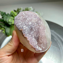 Load image into Gallery viewer, Top quality – Pink lavender amethyst geode from Uruguay with sparkling druzy
