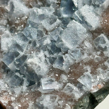Load image into Gallery viewer, Frosted Blue Fluorite Plate – Natural Cubic Fluorite Crystal Cluster for Home Decor and Mineral Collection
