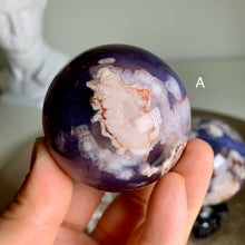 Load image into Gallery viewer, Rare - top quality blue flower agate sphere
