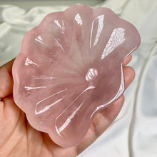 Load image into Gallery viewer, Rose quartz bowl/ rose quartz shell plate
