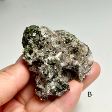 Load image into Gallery viewer, Natural Quartz Crystal Cluster with Green Epidote on Matrix | Raw Mineral Specimens | China
