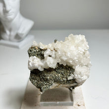 Load image into Gallery viewer, Pyrite with White calcite Cluster — Natural Crystal Specimen for Home Decor &amp; Mineral Collection

