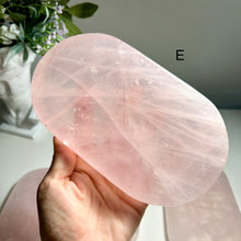 Load image into Gallery viewer, Rose Quartz Tray, Natural Crystal Charging Plate, Pink Crystal Jewelry Tray, Gemstone Trinket Dish, Crystal Display Decor
