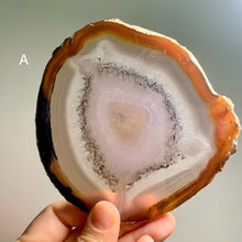 Load image into Gallery viewer, Rare - Hand pick agate slice with druzy / Brazil agate slab with banding
