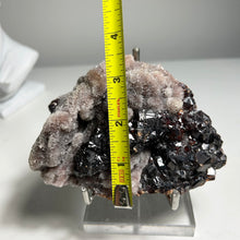 Load image into Gallery viewer, Large Garnet on Pink Quartz Druzy Cluster – Deep Red Natural Crystal Specimen for Home Decor and Mineral Collection
