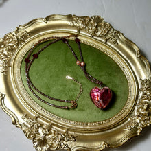 Load image into Gallery viewer, Crimson Heart Lampwork Glass Necklace

