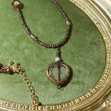 Load image into Gallery viewer, Vintage Heart Necklace | Czech Glass Bead Necklace | Romantic Boho Jewelry
