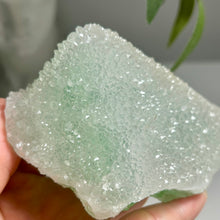 Load image into Gallery viewer, Green fluorite covered by druzy quartz
