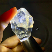 Load image into Gallery viewer, Blue Needle Smoky Quartz Tower – High Clarity Brazilian Crystal with Blue Light Inclusions
