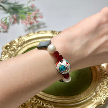 Load image into Gallery viewer, Art Glass Bracelet | Lampwork Bead Bracelet | Czech Glass &amp; Mother of Pearl Jewelry
