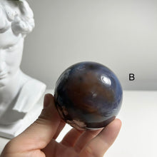 Load image into Gallery viewer, "Glacier Bloom" – Premium Blue Flower Agate Sphere
