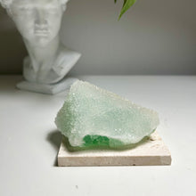 Load image into Gallery viewer, Green fluorite covered by druzy quartz
