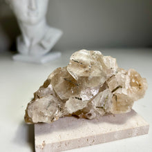 Load image into Gallery viewer, Benz Calcite with Pyrite | Golden Pyrite Inclusions | Daye Mine China | Natural Calcite Crystal Specimen | Mineral Display
