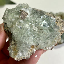 Load image into Gallery viewer, Glass Aquatic Fluorite on Matrix with Manganese Oxide – Natural Green Fluorite Crystal Specimen (A / B)

