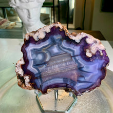 Load image into Gallery viewer, Top quality - blue flower agate slab / slice with nice bending
