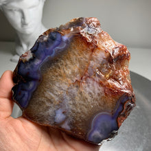 Load image into Gallery viewer, Top quality - blue flower agate slab/slice (natural color)
