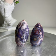 Rare - top quality blue flower agate flame