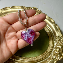 Load image into Gallery viewer, Velvet Heart Lampwork Glass Necklace
