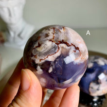 Load image into Gallery viewer, Rare - top quality blue flower agate sphere
