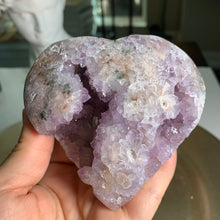 Load image into Gallery viewer, Top quality - pink amethyst druzy heart flower agate heart
