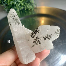 Load image into Gallery viewer, Rare - pyrite on quartz cluster pyrite with clear quartz cluster 09
