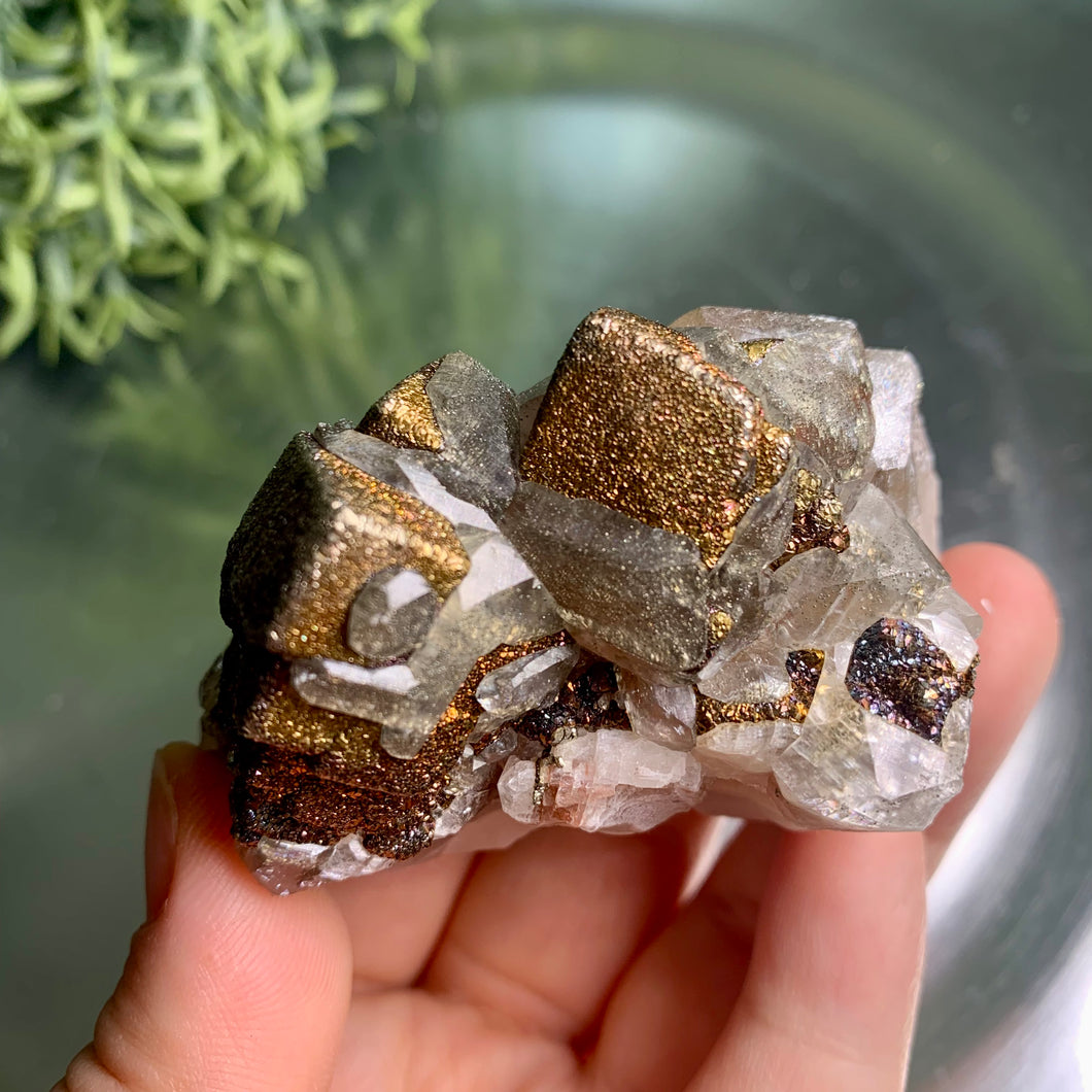 Super rare - calcite with rainbow calcopyrite 04