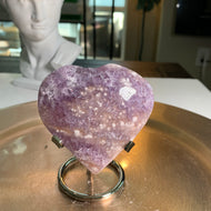 High quality - pink amethyst flower agate heart