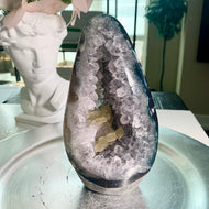 Rare - rainbow amethyst with calcite freeform /rainbow amethyst with moss agate in skin freeform