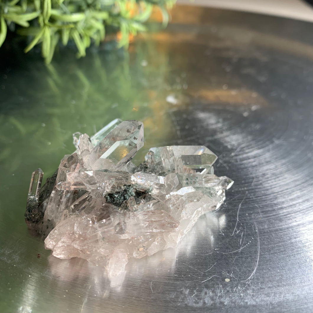 New found - green chlorite lemurian quartz 24
