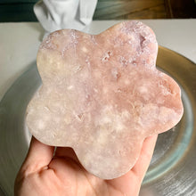 Load image into Gallery viewer, Pink amethyst flower pink amethyst druzy carving
