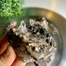 Load image into Gallery viewer, Gemmy epidote quartz cluster epidote crystal 03
