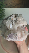 Load and play video in Gallery viewer, Rare - large size pink lemurian quartz cluster
