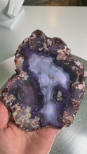 Load and play video in Gallery viewer, Top quality - blue flower agate slab / blue flower agate slice

